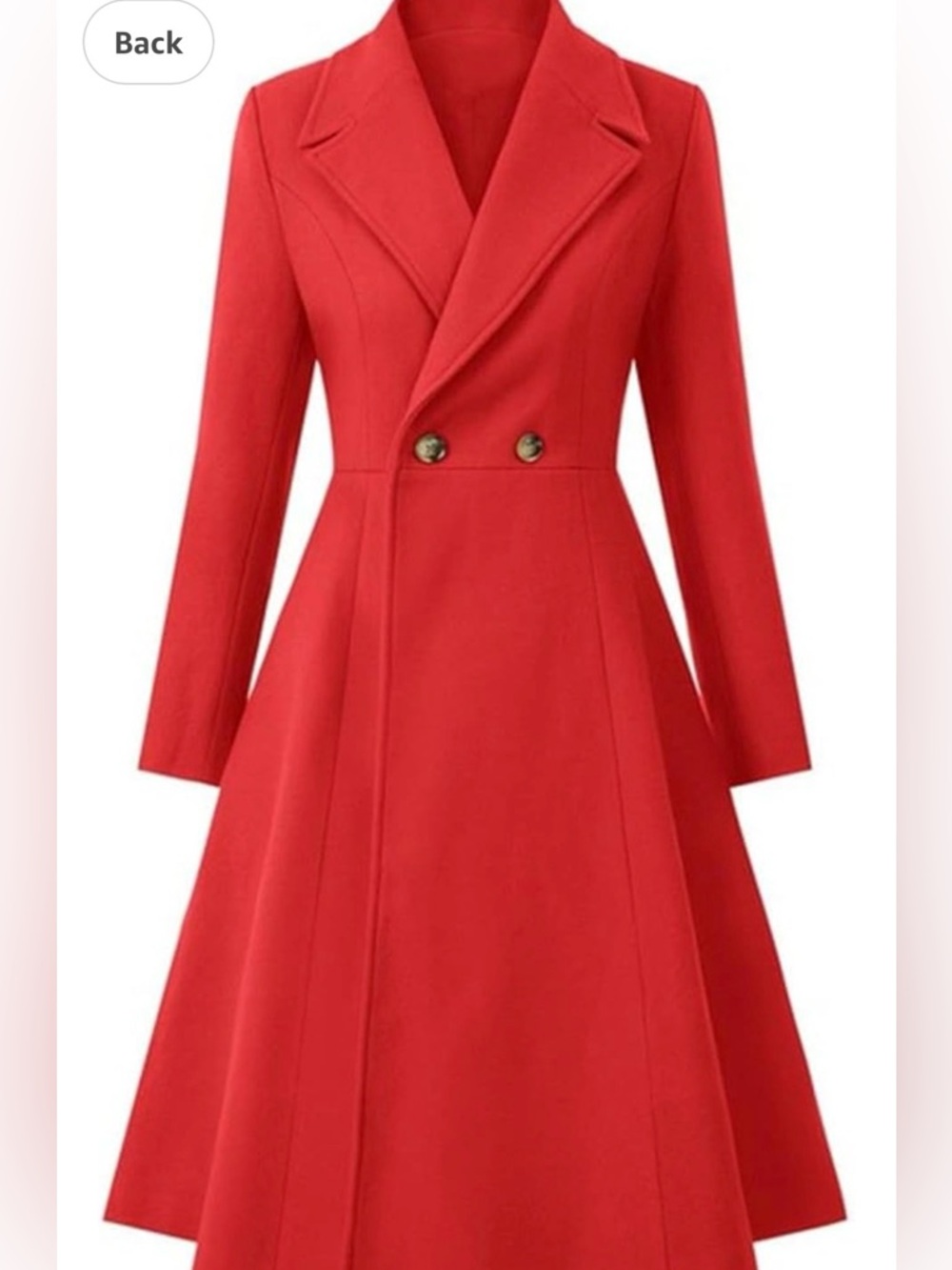 Elegant Red Fit-and-Flare Women's Coat